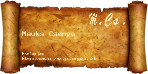 Mauks Csenge névjegykártya